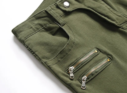 2022 New Fashion Mens Biker Jeans Punk Style Men Cargo Denim Pants  Zipper Pocket Motorcycle Jeans Male Pantalones Hombre