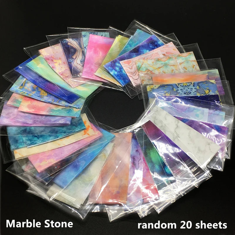 20 Rolls Halloween Nail Foils Gradient Transfer Paper Christmas Nail Art Stickers Stripe Floral Manicure Decals Nails Decoration