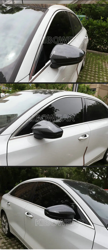 Pair Side Mirror Covers Caps for Audi A3 S3 8Y RS3 2025 2021 2022 Carbon /Black Auto replace housing case LHD