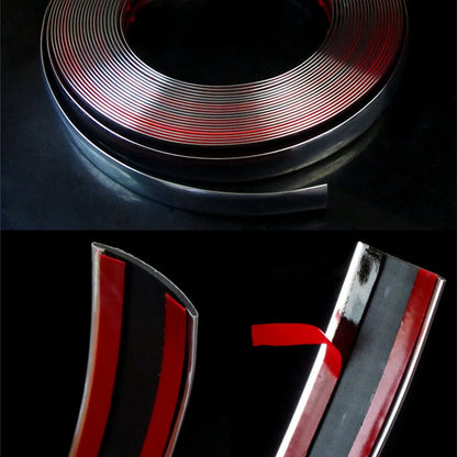 13M Silver Car Moulding Trim Strip Chrome Styling Decoration Tape Auto DIY Protective Sticker 6mm 8mm 10mm 12mm 15mm 20mm 30mm