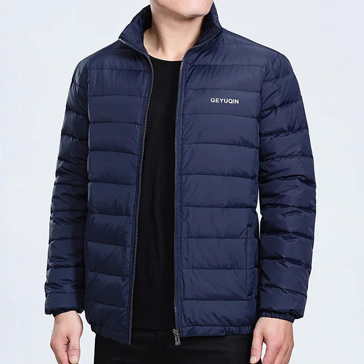 Quality Stand Collar Winter Duck Down Coats Men Warm Light Down Jackets Male Father's Down Coat Fashion Puffer Jackest  JK-826