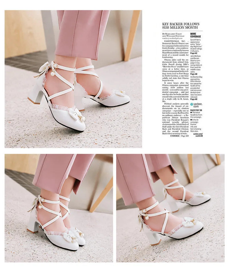 7-15 Years Old Girls High Heels Shoes Pink White Princess Girls Dress Shoes Summer Girls Party Shoes  X#12/10D50