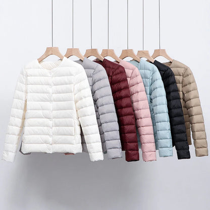 Ultra Thin Down Jacket Women Pink Womens Lightweight Down Jackets Ultra Light White Coat Warm Short Jackets Women