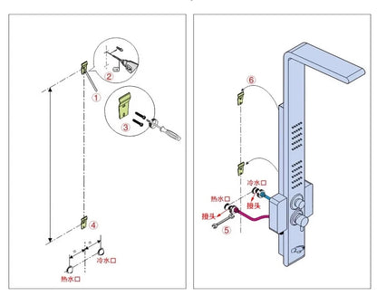 Black LED Light Shower Faucet Bathroom SPA Massage Jet Shower Column System Waterfall Rain Shower Panel Bidet Sprayer Tap
