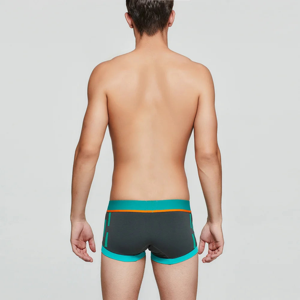 SEOBEAN Men's Low-Rise Boxer Briefs Cotton Underwear Soft Breathable Comfortable Shorts for Daily Casual Wear