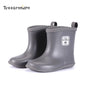 Child Boy Rubber Rain Shoes Girls Boys Kid Ankle Rain Boots Waterproof Shoes Round Toe Water Shoes Soft Toddler Rubber Shoes