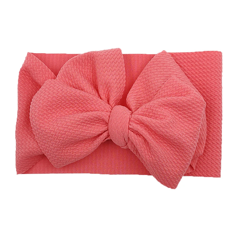 Solid Baby Headband Adjustable Big Bowknot Hair Band Oversize Turban Newborn Headwear For Baby Girls Fashion Hair Accessories