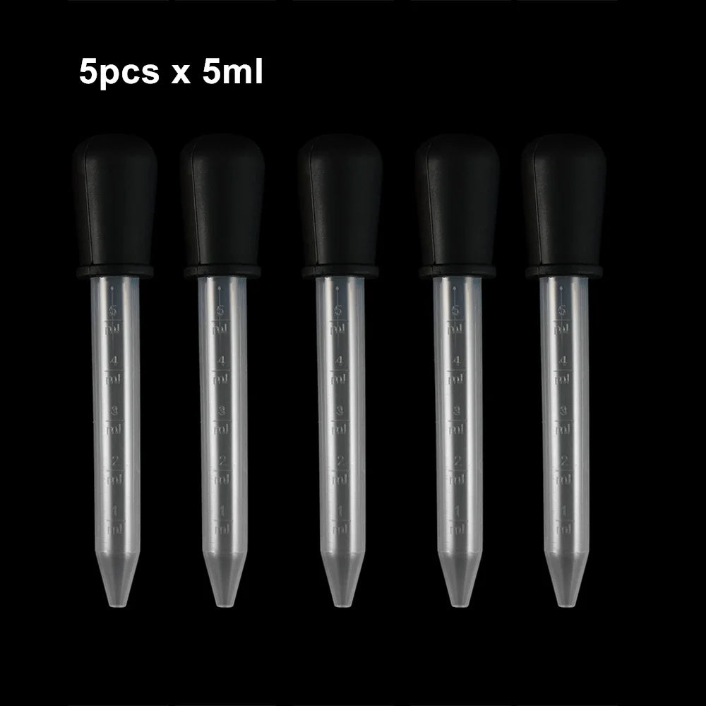 2/5pcs 5ml Clear Silicone Dropper Graduated Pipette Liquid Food Dropper for Epoxy Resin Candy Molds Jewelry Making Tools