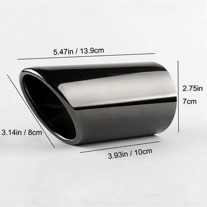 DSYCAR 1Pair Chrome Plating Stainless Steel Car Exhaust Muffler Tip Pipes Covers, Universal Car Accessories