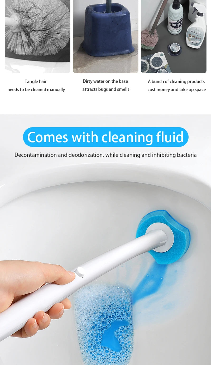 Disposable Toilet Brush Without Dead Angle Cleaning Tools Household Long Handle Cleaner Brush Bathroom Accessories For Toilet
