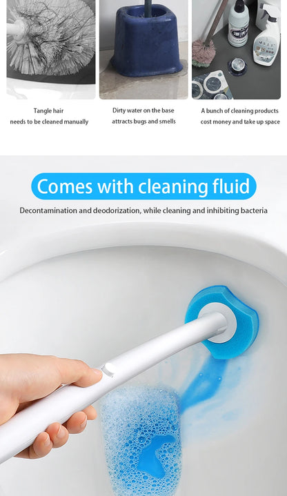 Disposable Toilet Brush Without Dead Angle Cleaning Tools Household Long Handle Cleaner Brush Bathroom Accessories For Toilet