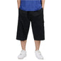 2025 Men Summer Multi-Pocket Baggy Cargo Cotton Calf Length Pants Casual Trouser Male Large Solid Color Shorts Plus Size Xl-6Xl