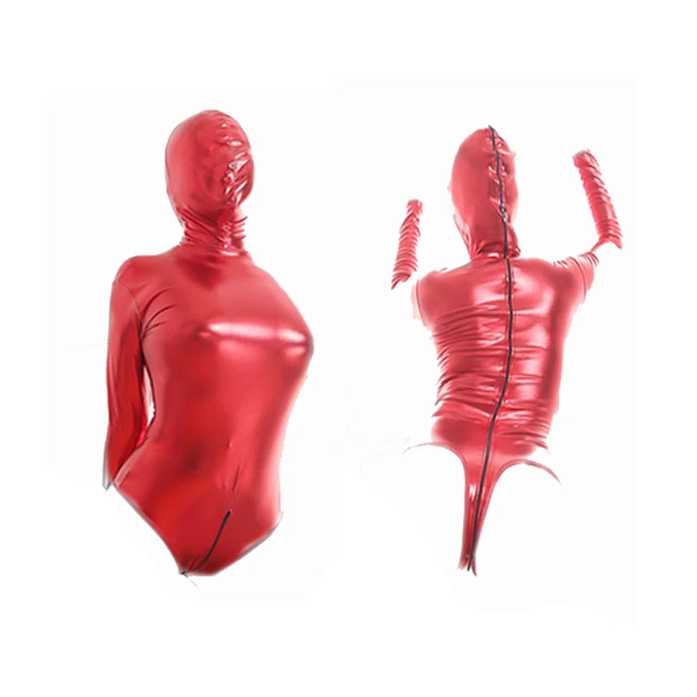 Manyjoy Leather Bodysuit Slave Head Hood Harness Costume BDSM Bondage Straitjacket Thong Roleplay Erotic Mask Sex Toys for Women