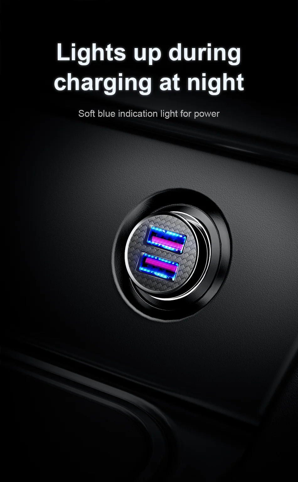 Baseus 30W Car Fast Charger Quick Charge 4.0 3.0 USB Type-C Fast Charging Car Phone Charger For Huawei Xiaomi iPhone 15 14 13 12
