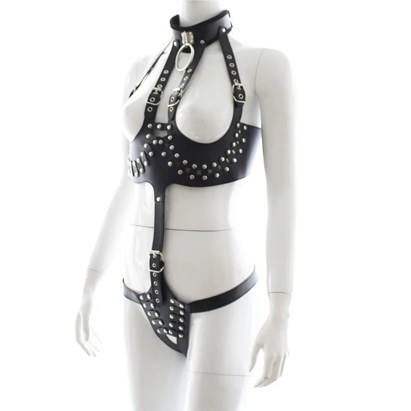 Sex Suit Harness Women,Slave Bondage Restraints Cosplay Sexy Lingerie Sex Toys for Couples BDSM Collar Bra Open Breast Underwear