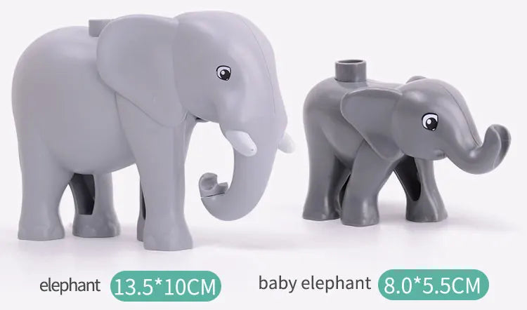 Building Block Toy Animal Series: Black Cat Dog Lion Tiger Elephant Children's Party Zoo Parent-child Interactive Holiday Gift