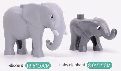 Building Block Toy Animal Series: Black Cat Dog Lion Tiger Elephant Children's Party Zoo Parent-child Interactive Holiday Gift