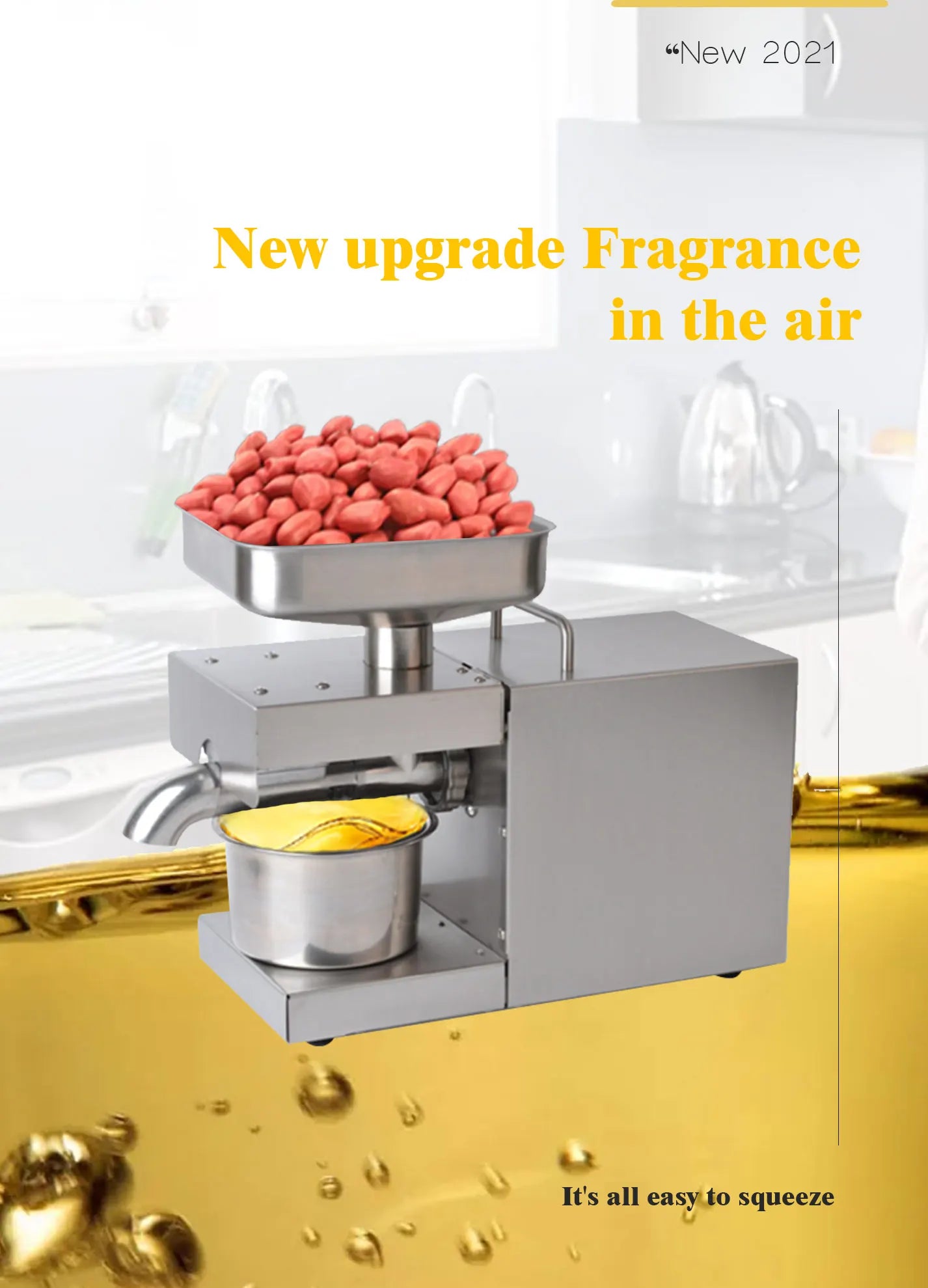 1500W 110V/220V Automatic Cold Press Oil Machine, Cold Press Machine, Sunflower Seeds Oil Extractor, Cold Press Extract