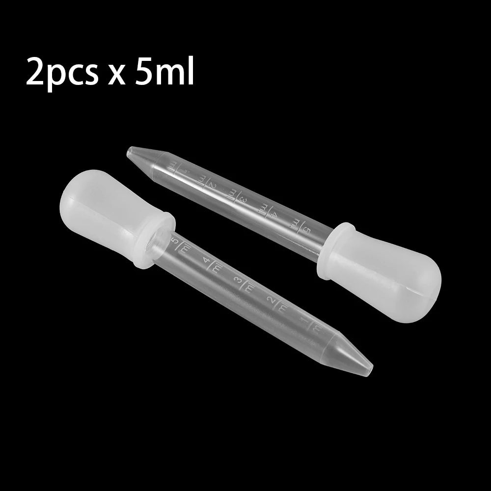 2/5pcs 5ml Clear Silicone Dropper Graduated Pipette Liquid Food Dropper for Epoxy Resin Candy Molds Jewelry Making Tools