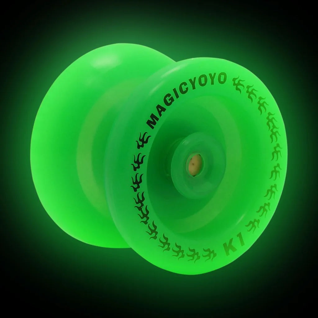 MAGICYOYO K1 Plastic Yoyo Ball Green Yoyo Dark Glow Fluorescent Yoyo Ball for Beginner Player Toys