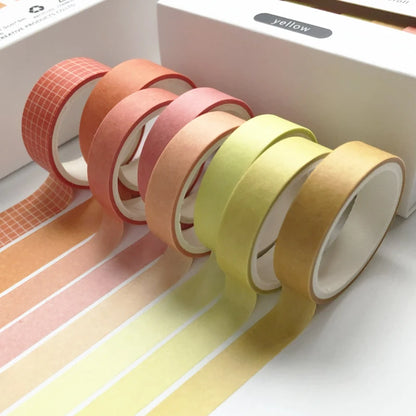 JIANWU 8pcs/set Retro Solid Color Basic Decoration Washi Tape Set DIY Scrapbook Cute Sticker Kawaii Masking Tape School Supplies