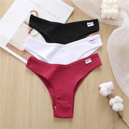 5PCS/Set Cotton Lingerie Panties Sexy Underwear Women Briefs Tangas Female Underpants Pantys Thong Panties Bikini Solid 13 Color
