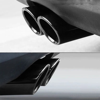 DSYCAR 1Pair Chrome Plating Stainless Steel Car Exhaust Muffler Tip Pipes Covers, Universal Car Accessories