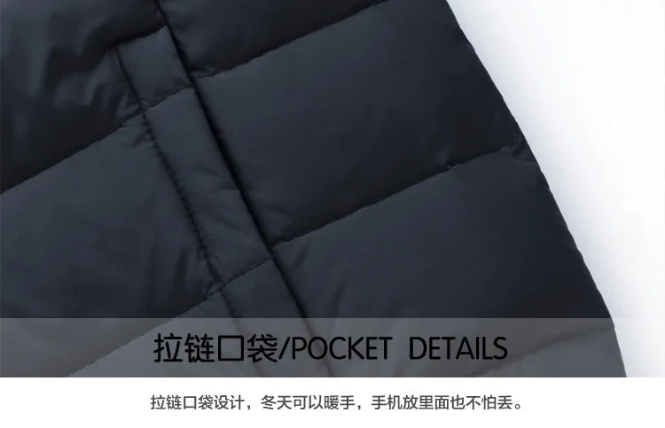 Quality Stand Collar Winter Duck Down Coats Men Warm Light Down Jackets Male Father's Down Coat Fashion Puffer Jackest  JK-826