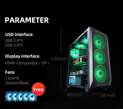 Aotesier High Quality Core I7 I9 I5 with E5 2650 CPU 16GB RAM SSD HDD GTX 950 8GB Graphics Card Gaming Desktop PC Gamer Game
