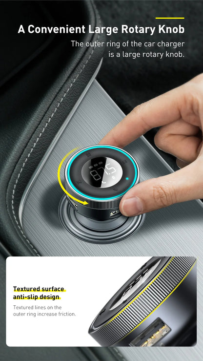 Baseus FM Transmitter Modulator Car Wireless Bluetooth 5.0 USB Fast Charger Auto Aux Radio Mp3 Player Music Hands Free Car Kit