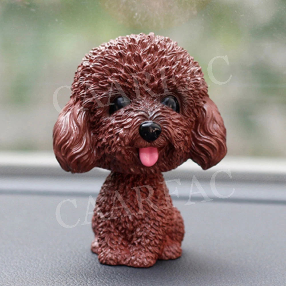 Car Shaking Head Dog Ornaments Bobblehead Dog Nodding Puppy Toys Shaking Head Dolls Accessories For All Universal Car