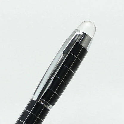 Baoer 79 Rollerball /Ballpoint Pen  Black Matte Silver Line Rotating Crystal Cover Office School Supplies Writing