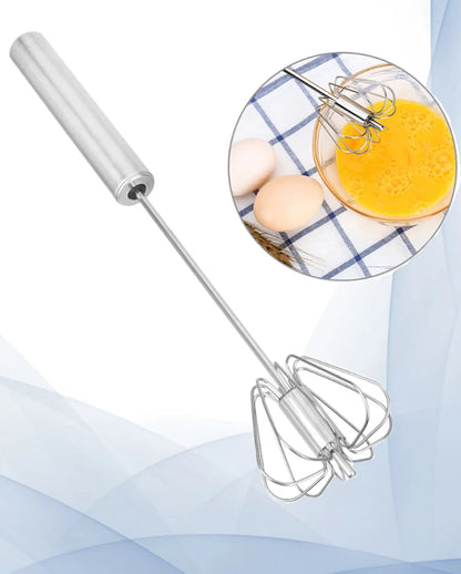 Semi-Automatic Egg Beater Steel Egg Whisk Manual Hand Mixer Self Turning Egg Stirrer Kitchen Accessories Egg Tools 304 Stainless