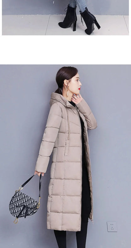 Winter Parkas Hooded Down Cotton Women Jacket Windproof Rainproof Thick Warm Coat Fashion 5XL White Female Long Snow Overcoat