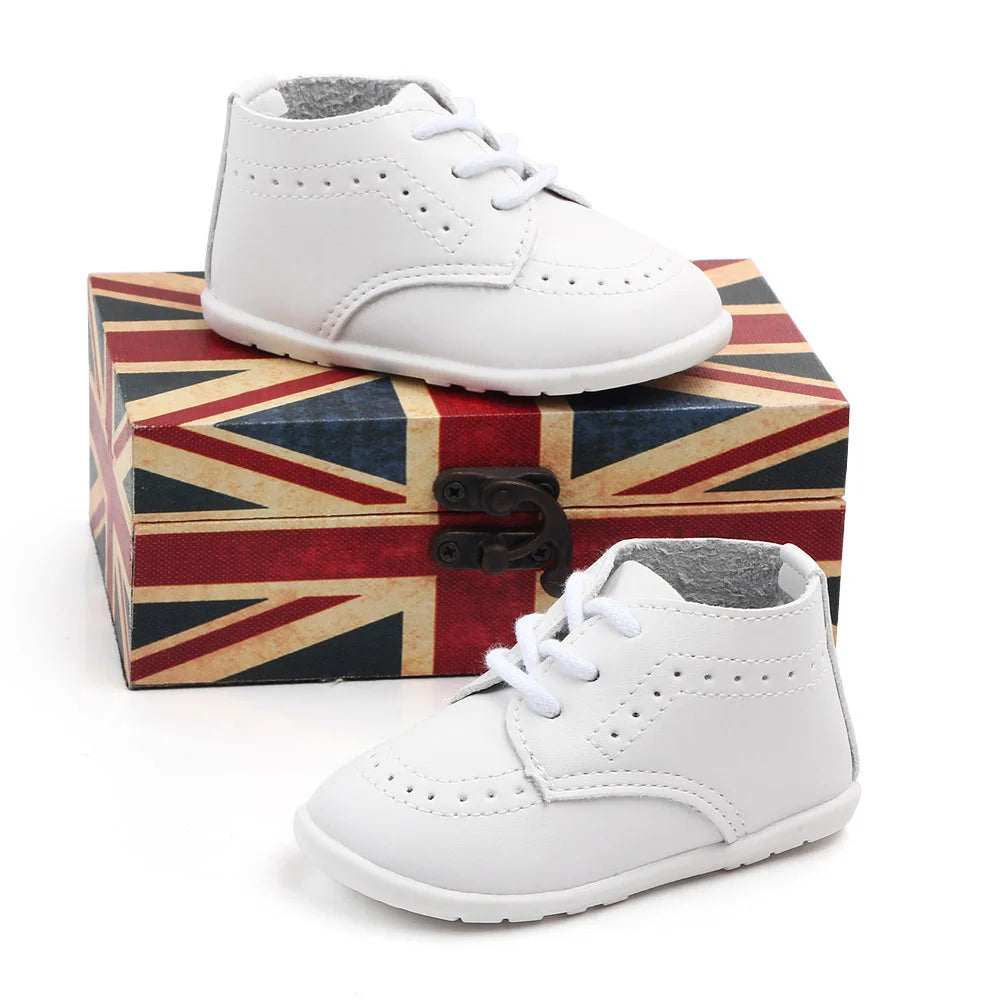 Baby Retro Leather Shoes Boy Girl Shoes Toddler Rubber Sole Anti-slip First Walkers Newborn Infant Moccasins Baby Crib Shoes