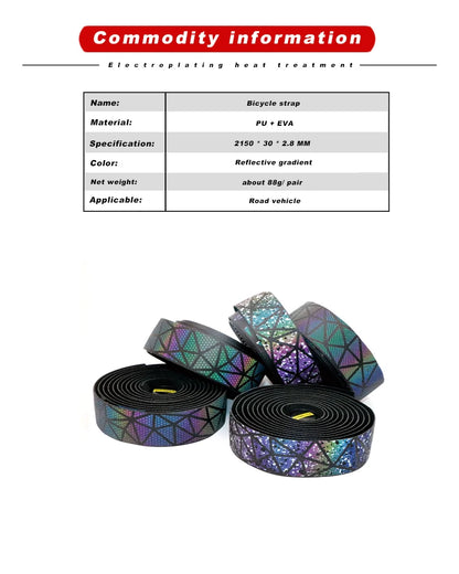 Bicycle Handlebar Tape Change Color Reflective PU+EVA Leather Dimming Sticker Belt Mountain Bike Anti-Vibration Handle Bar Tapes