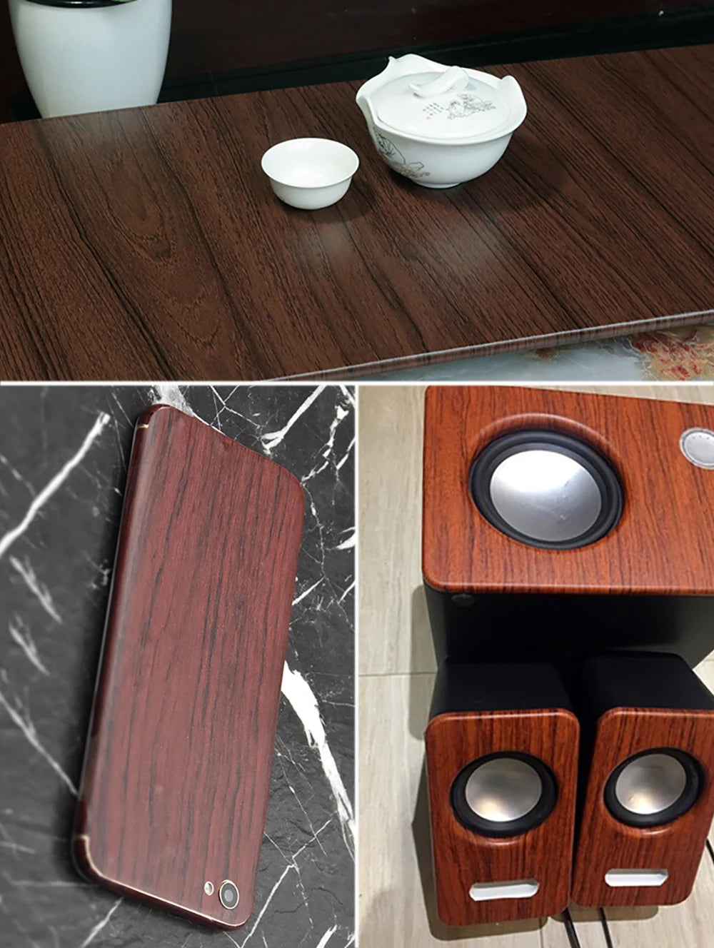 30/10*100cm PVC Self-adhesive Wood Grain Textured Car Vinyl Wrap Film Car Internal Stickers DIY Wallpaper Furniture Accessorries