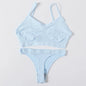 Women Seamless Bra And Panties Set Wire Free Bralette High Leg Cut Thongs Comfort Ribbed Unlined Underwear Sexy Lingerie Set