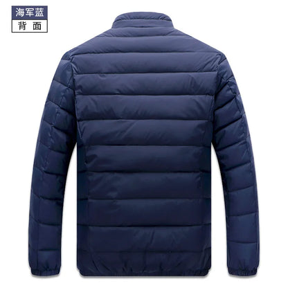 Quality Stand Collar Winter Duck Down Coats Men Warm Light Down Jackets Male Father's Down Coat Fashion Puffer Jackest  JK-826