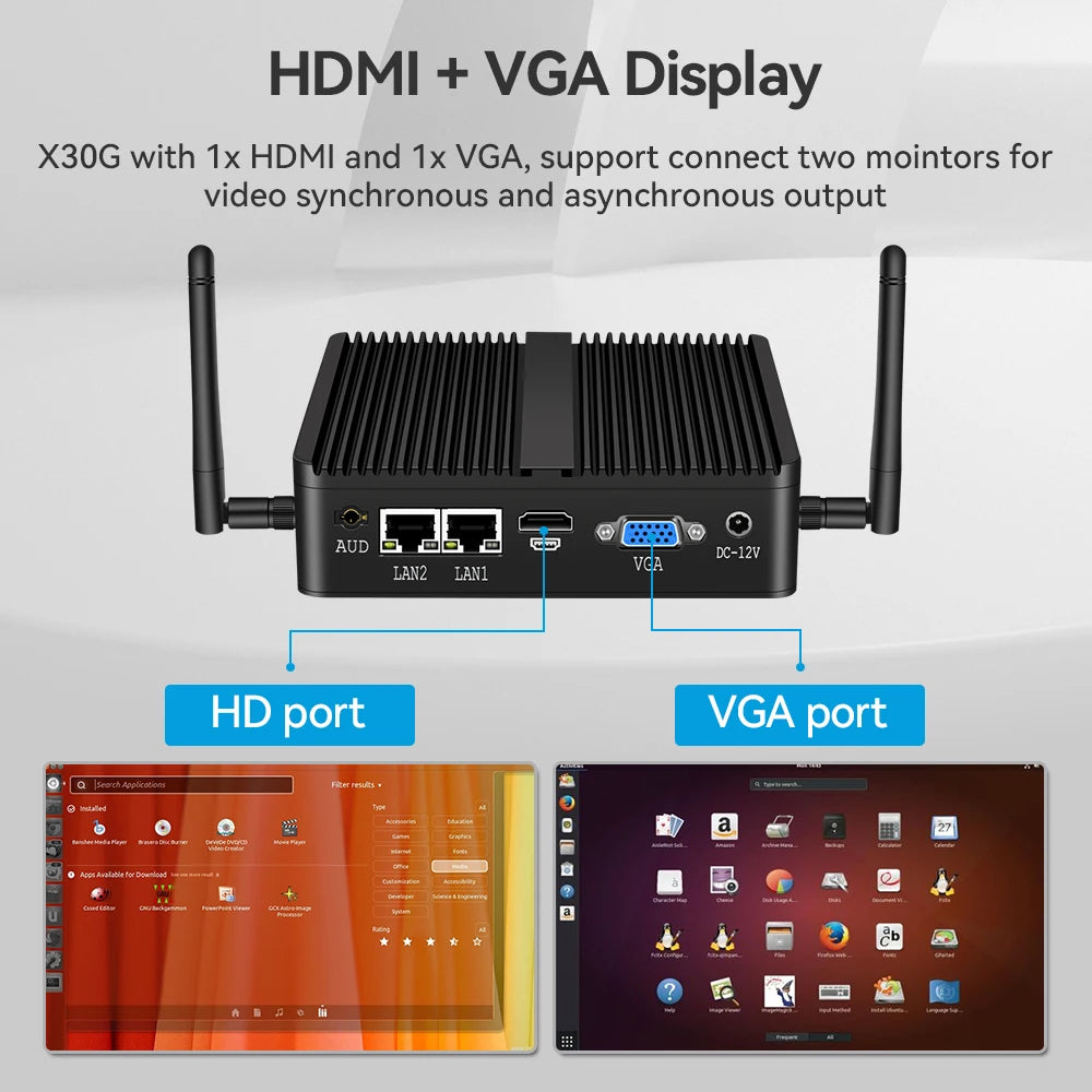 Fanless Mini Industrial PC Intel Celeron N5095 2x RS232 Serial Ports 2x Gigabit Ethernet Mini-PCIe Expansion Windows Linux