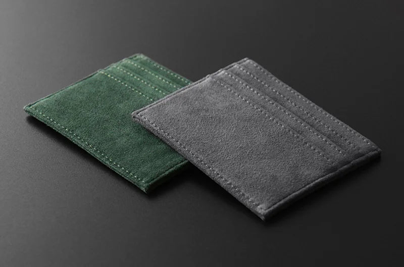YMW ALCANTARA Card Holder Women & Man Turn fur Luxury Artificial Leather Slim Card Mini Wallet Small Thin Card Package
