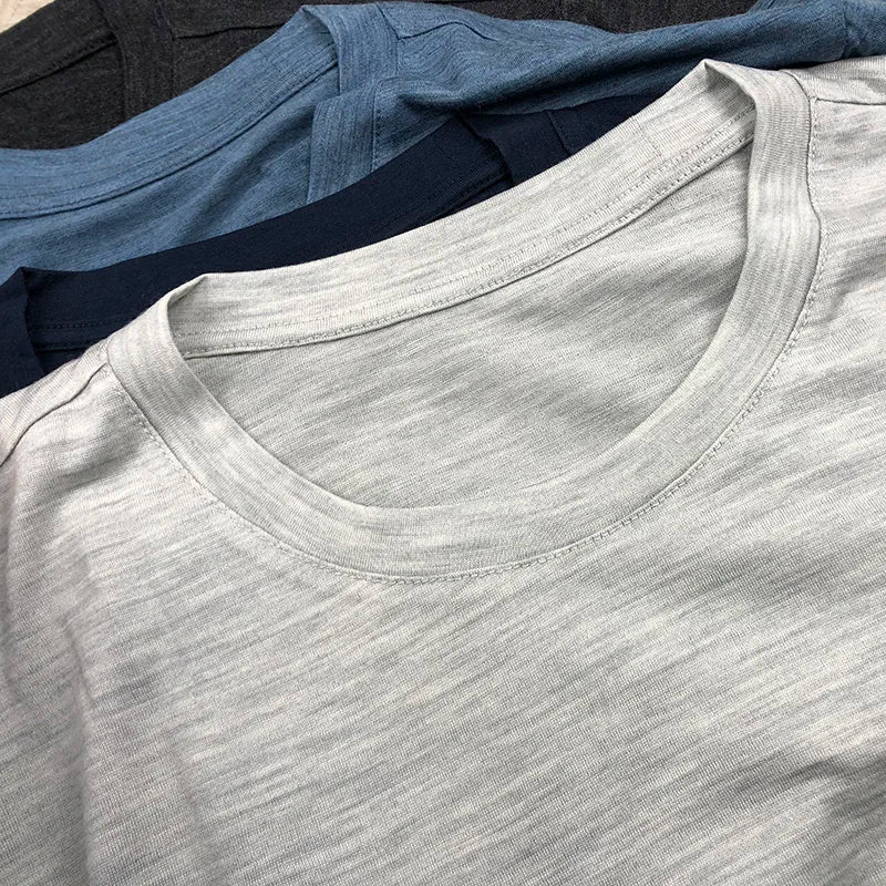 100% Merino Wool T Shirt Men Base Layer Merino Shirt Wicking Breathable Quick Dry Anti-Odor No-itch Big USA Size