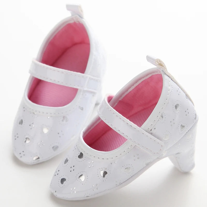 2022 New Infant Newborn Baby Girl High Heels Shoes Princess Bow First Birthday Party Shoes Photo Props Shoes 0-12M