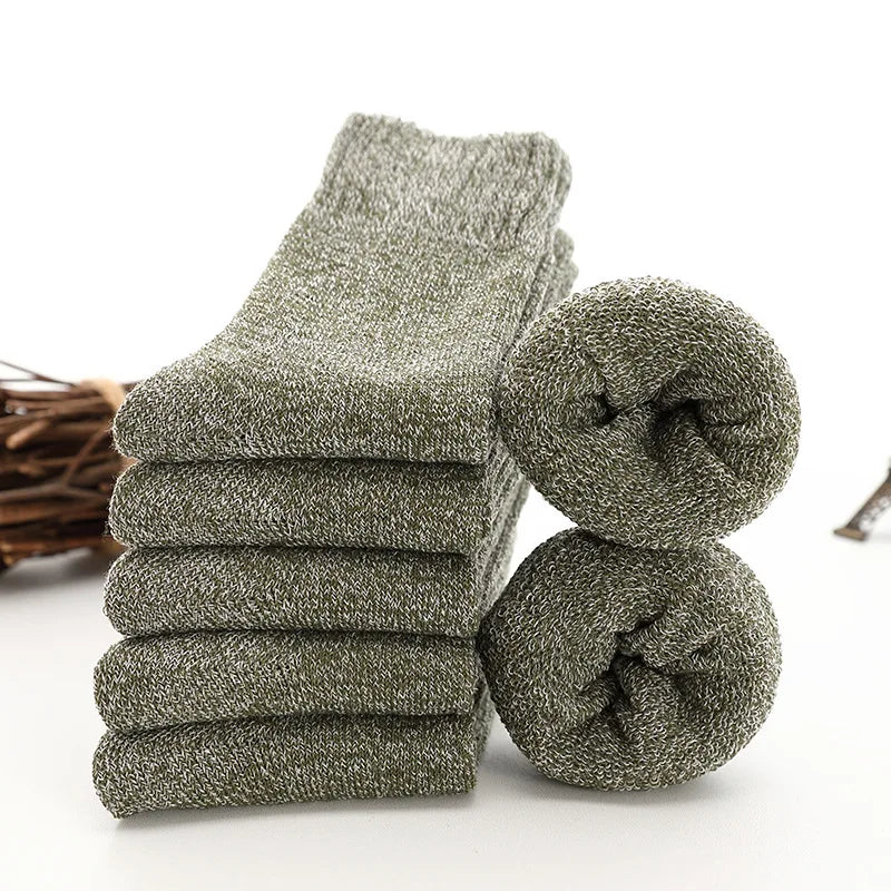 5 Pairs Thicken Socks Men High Quality Towel Keep Warm Winter Socks Cotton Christmas Gift Socks For Man Thermal Size 38-45