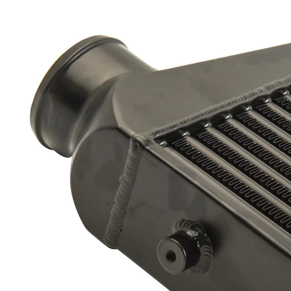 Front Intercooler Tube and Fin 600x300x76 3inch In/outlet Black For Universal