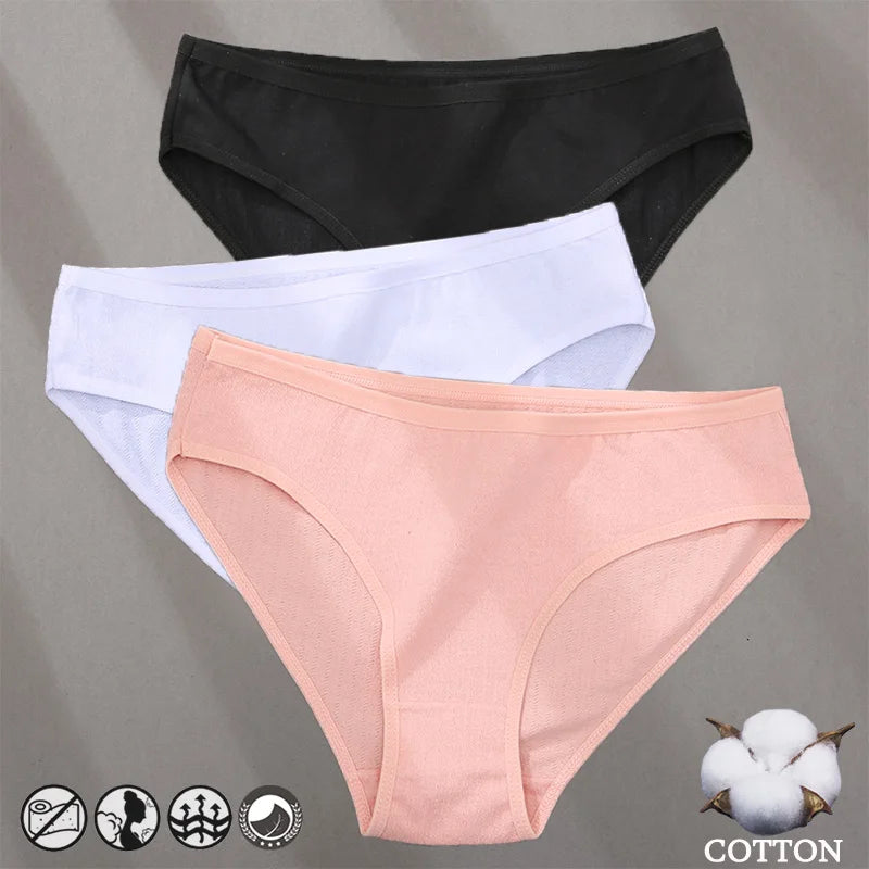 Cotton Panties Jacquard Design Pattern Women Panties Underwear Sexy Female Lingerie Briefs Solid Color Intimate Pantys for Woman