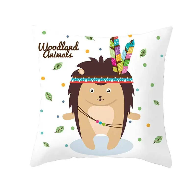 Funny Cute Animal Cushion Cover Cartoon Creative African Tribe Fox Pillow Case For Sofa Home Textile Pillow Covers Pillowcase