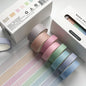 JIANWU 8pcs/set Retro Solid Color Basic Decoration Washi Tape Set DIY Scrapbook Cute Sticker Kawaii Masking Tape School Supplies