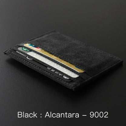 YMW ALCANTARA Card Holder Women & Man Turn fur Luxury Artificial Leather Slim Card Mini Wallet Small Thin Card Package