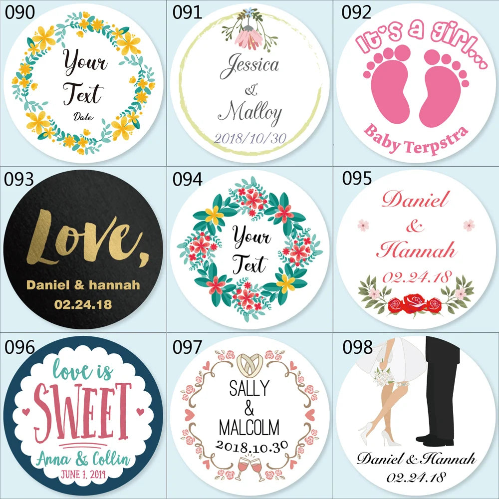 100pcs Custom LOGO Stickers White Label/Wedding Packaging sticker design Kraft baking your own name,THANK YOU labels